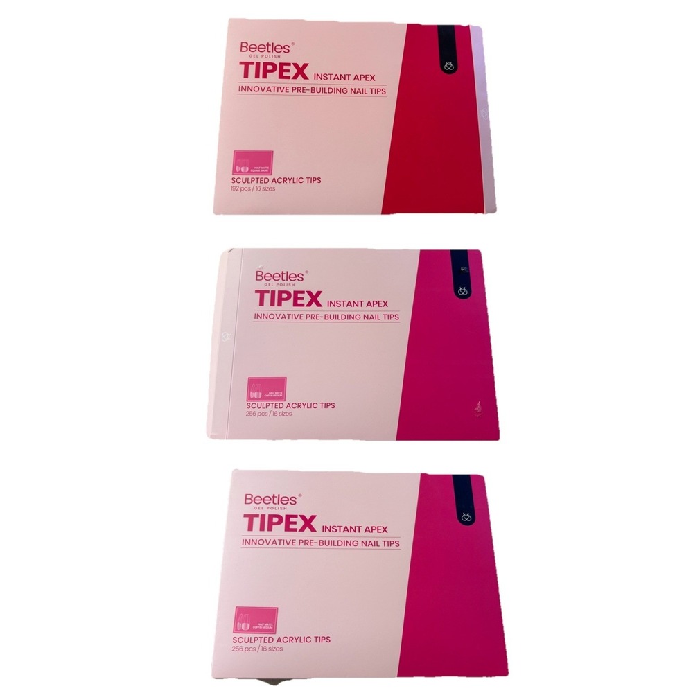 Beetles Tipex Instant Apex Nail Tips 512 PCS Medium Coffin- Short Square